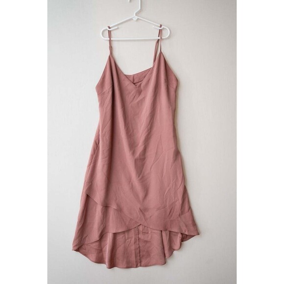 BCBG MaxAzria Astrella Dusty Pink Sleeveless Asymmetrical Hem Slip Dress Small - Picture 1 of 7